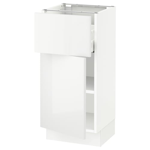 Ikea SEKTION white gloss cabinet, modern design, single door, adjustable shelves.