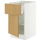 SEKTION / MAXIMERA Base cabinet with drawer/door, white/Sinarp oak veneer, 18x24x30 "