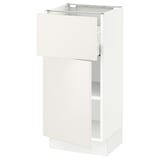 SEKTION / MAXIMERA Base cabinet with drawer/door, white/Veddinge white, 15x15x30 "