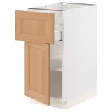 SEKTION / MAXIMERA Base cabinet with drawer/door, white/Vedhamn oak, 15x24x30 "