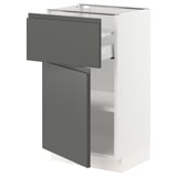 SEKTION / MAXIMERA Base cabinet with drawer/door, white/Voxtorp dark gray, 18x15x30 "