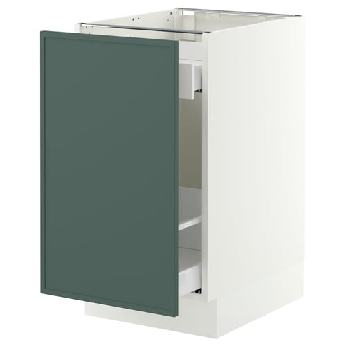 SEKTION / MAXIMERA Base cabinet with pull-out storage, white/Aspudden dark gray-green, 18x24x30 "