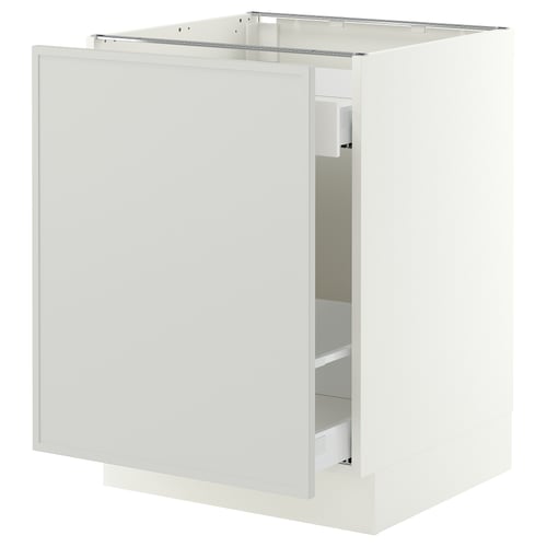 SEKTION / MAXIMERA Base cabinet with pull-out storage, white/Aspudden light gray, 24x24x30 "