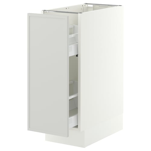 SEKTION / MAXIMERA Base cabinet with pull-out storage, white/Aspudden light gray, 12x24x30 "