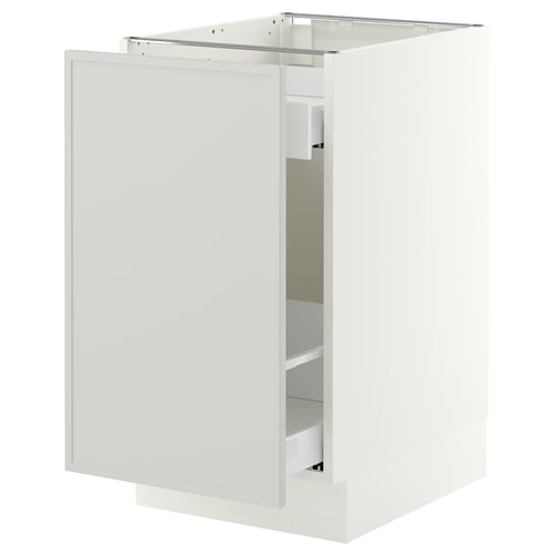 SEKTION / MAXIMERA Base cabinet with pull-out storage, white/Aspudden light gray, 18x24x30 "