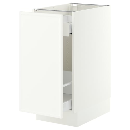 SEKTION / MAXIMERA Base cabinet with pull-out storage, white/Aspudden matte white, 15x24x30 "