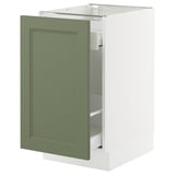 SEKTION / MAXIMERA Base cabinet with pull-out storage, white/Axstad gray-green, 18x24x30 "