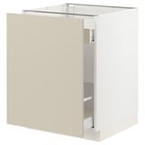 SEKTION / MAXIMERA Base cabinet with pull-out storage, white/Havstorp beige, 24x24x30 "
