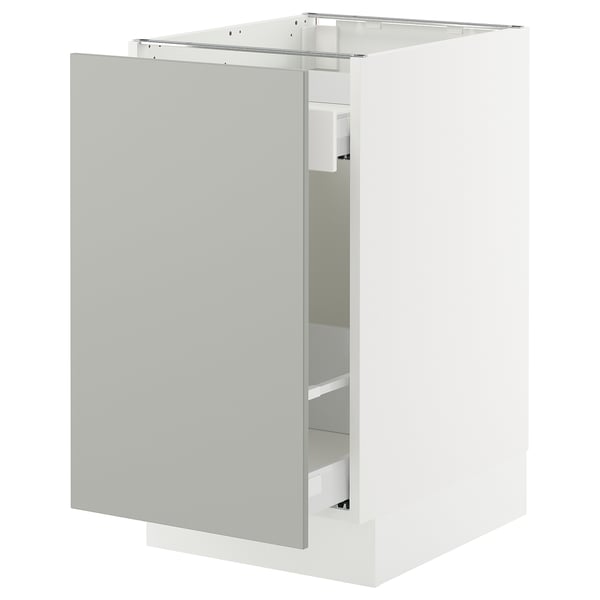 SEKTION / MAXIMERA Base cabinet with pull-out storage, white/Havstorp light gray, 18x24x30 "