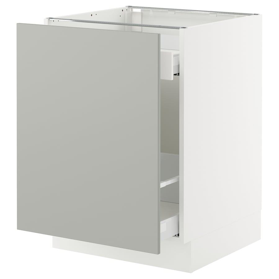 SEKTION / MAXIMERA base cabinet with pull-out storage, white/Havstorp ...