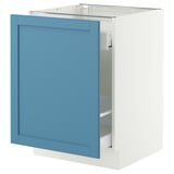 SEKTION / MAXIMERA Base cabinet with pull-out storage, white/Lerhyttan blue, 24x24x30 "