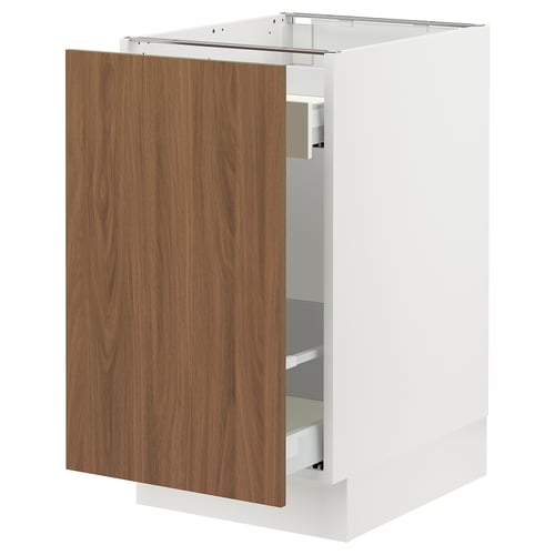 Modern white & wood kitchen cabinet.