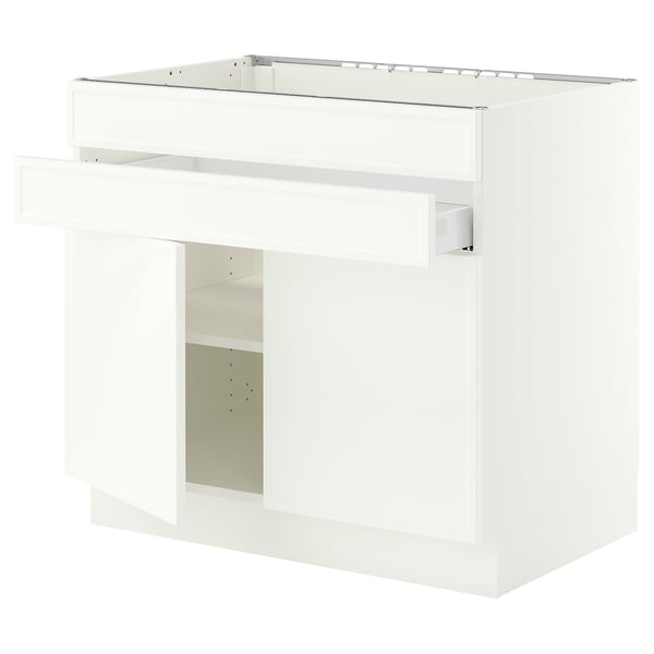 SEKTION / MAXIMERA Base cb f cktp/2 drs/2 frnt/1 drwr, white/Aspudden matte white, 36x24x30 "