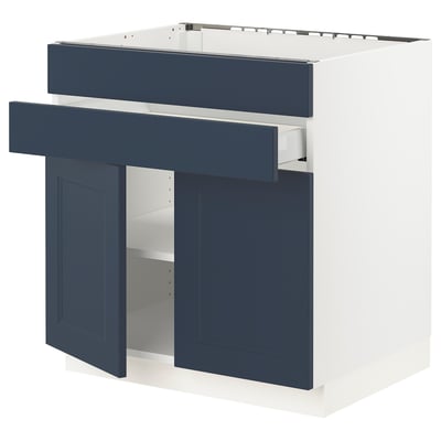 SEKTION / MAXIMERA Base cb f cktp/2 drs/2 frnt/1 drwr, white Axstad/matte blue, 30x24x30 "
