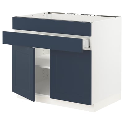 SEKTION / MAXIMERA Base cb f cktp/2 drs/2 frnt/1 drwr, white Axstad/matte blue, 36x24x30 "