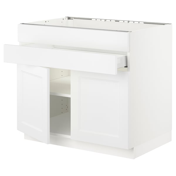 SEKTION / MAXIMERA Base cb f cktp/2 drs/2 frnt/1 drwr, white/Axstad matte white, 36x24x30 "