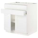 SEKTION / MAXIMERA Base cb f cktp/2 drs/2 frnt/1 drwr, white/Axstad matte white, 30x24x30 "