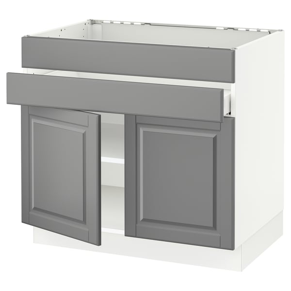 SEKTION / MAXIMERA Base cb f cktp/2 drs/2 frnt/1 drwr, white/Bodbyn gray, 36x24x30 "