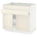 SEKTION / MAXIMERA Base cb f cktp/2 drs/2 frnt/1 drwr, white/Bodbyn off-white, 36x24x30 "