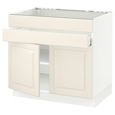 SEKTION / MAXIMERA Base cb f cktp/2 drs/2 frnt/1 drwr, white/Bodbyn off-white, 36x24x30 "