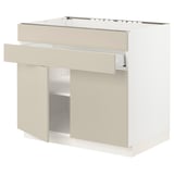 SEKTION / MAXIMERA Base cb f cktp/2 drs/2 frnt/1 drwr, white/Havstorp beige, 36x24x30 "