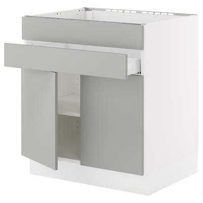 SEKTION / MAXIMERA Base cb f cktp/2 drs/2 frnt/1 drwr, white/Havstorp light gray, 30x24x30 "