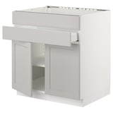 SEKTION / MAXIMERA Base cb f cktp/2 drs/2 frnt/1 drwr, white/Lerhyttan light gray, 30x24x30 "