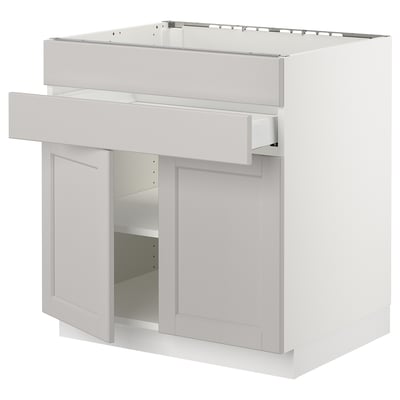 SEKTION / MAXIMERA Base cb f cktp/2 drs/2 frnt/1 drwr, white/Lerhyttan light gray, 30x24x30 "