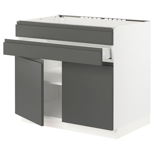 SEKTION / MAXIMERA Base cb f cktp/2 drs/2 frnt/1 drwr, white/Voxtorp dark gray, 36x24x30 "