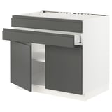 SEKTION / MAXIMERA Base cb f cktp/2 drs/2 frnt/1 drwr, white/Voxtorp dark gray, 36x24x30 "