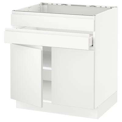 SEKTION / MAXIMERA Base cb f cktp/2 drs/2 frnt/1 drwr, white/Voxtorp matte white, 30x24x30 "