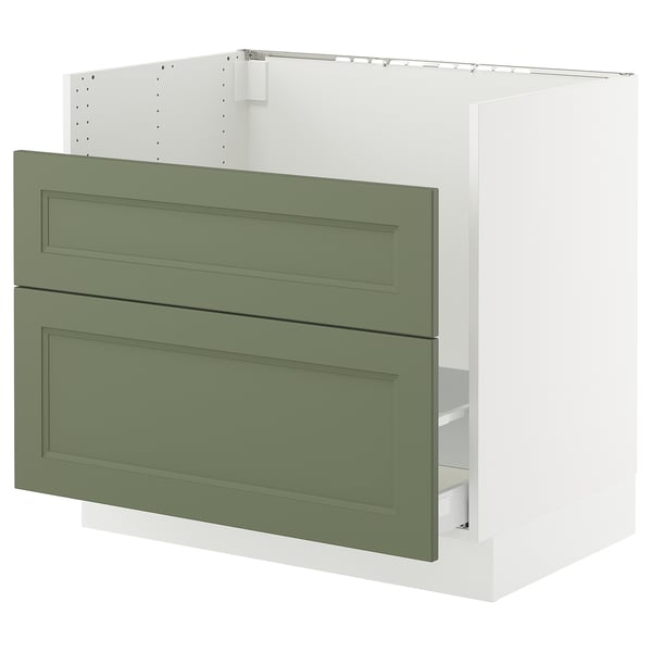 SEKTION / MAXIMERA Base cb f HAVSEN snk/recyc/2 fr, white/Axstad gray-green, 36x24x30 "