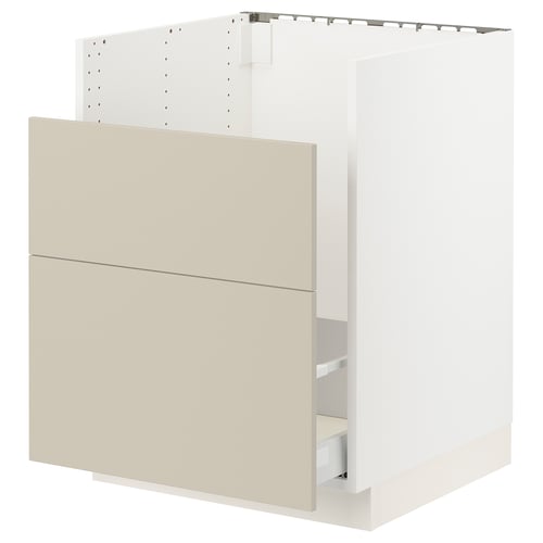 Beige SEKTION kitchen cabinet with full-extension drawer.
