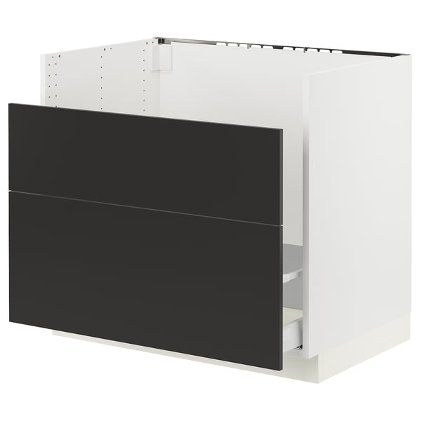 SEKTION / MAXIMERA Base cb f HAVSEN snk/recyc/2 fr, white/Nickebo matte anthracite, 36x24x30 "