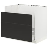 SEKTION / MAXIMERA Base cb f HAVSEN snk/recyc/2 fr, white/Nickebo matte anthracite, 36x24x30 "