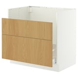SEKTION / MAXIMERA Base cb f HAVSEN snk/recyc/2 fr, white/Sinarp oak veneer, 36x24x30 "