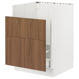 SEKTION / MAXIMERA Base cb f HAVSEN snk/recyc/2 fr, white/Tistorp brown walnut effect, 24x24x30 "