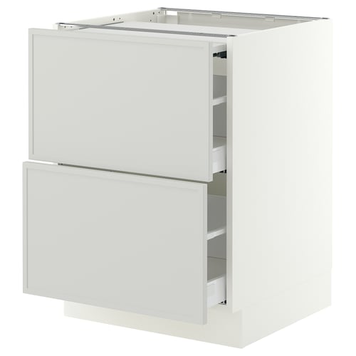 SEKTION / MAXIMERA Bc w pull-out work surface/2drw, white/Aspudden light gray, 24x24x30 "
