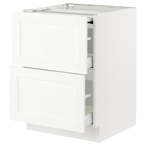 Ikea SEKTION kitchen cabinet, white, rectangle with one open drawer.
