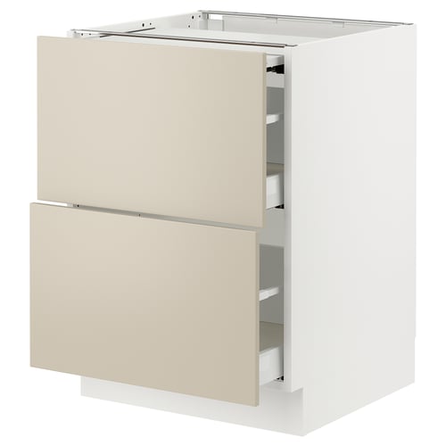 SEKTION kitchen cabinet with beige havstorp fronts, smooth and modern design.