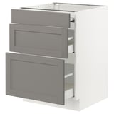 SEKTION / MAXIMERA Bc w pull-out work surface/2drw, white/Lerhyttan light gray, 24x24x30 "