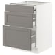 SEKTION / MAXIMERA Bc w pull-out work surface/2drw, white/Lerhyttan light gray, 24x24x30 "