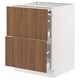 SEKTION / MAXIMERA Bc w pull-out work surface/2drw, white/Tistorp brown walnut effect, 24x24x30 "
