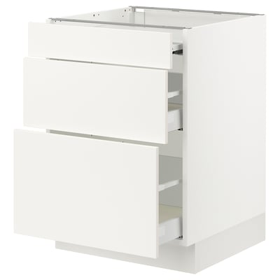 SEKTION / MAXIMERA Bc w pull-out work surface/2drw, white/Veddinge white, 24x24x30 "