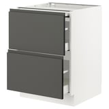SEKTION / MAXIMERA Bc w pull-out work surface/2drw, white/Voxtorp dark gray, 24x24x30 "