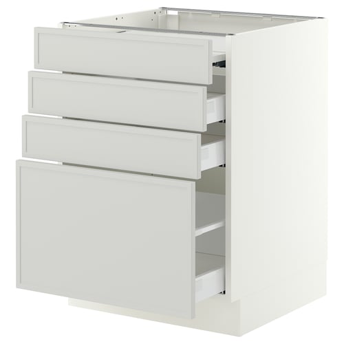 SEKTION / MAXIMERA Bc w pull-out work surface/3drw, white/Aspudden light gray, 24x24x30 "