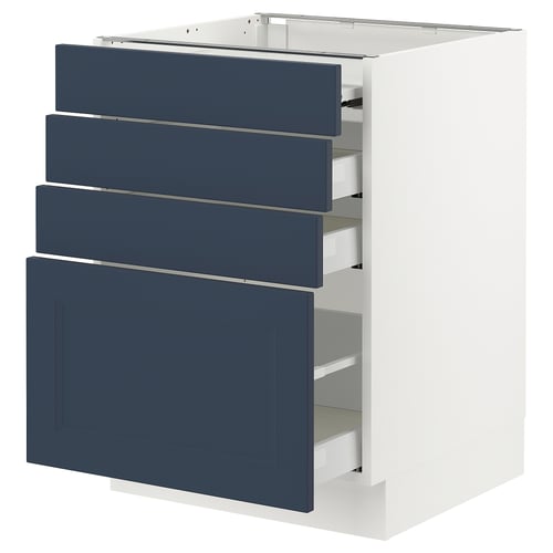 SEKTION kitchen cabinet, blue, white, 4 drawers, modern design, durable materials.