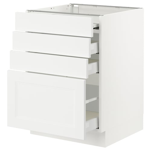 White SEKTION kitchen unit with four drawers.
