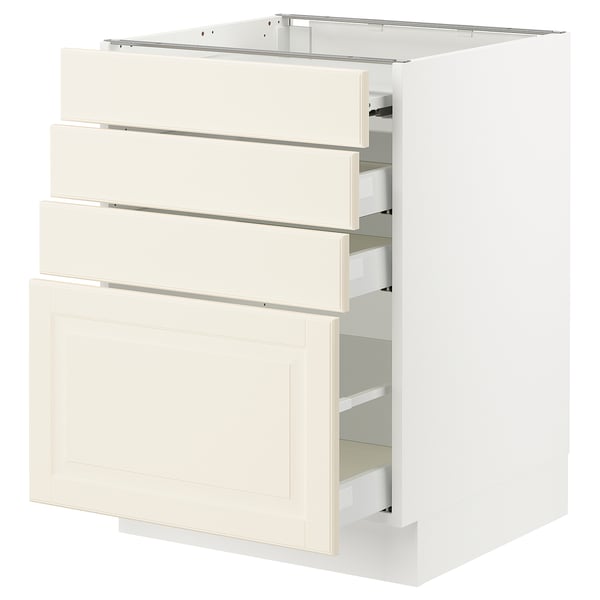 SEKTION / MAXIMERA Bc w pull-out work surface/3drw, white/Bodbyn off-white, 24x24x30 "