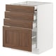 SEKTION / MAXIMERA Bc w pull-out work surface/3drw, white Enköping/brown walnut effect, 24x24x30 "